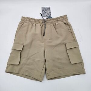Sovereign Code Boys Cargo Shorts Stretch Elastic Waist Casual Stone Tan 14/16